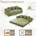 thumbnail image 3 of Timbernest 78.8" King Size Convertible Sleeper Sofa Bed, Folding Mattress Couch, Chenille Floor Sofa with 3 Pillows and 2 Small Armrest Pockets, Green, 3 of 17