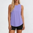thumbnail image 2 of Husipze Workout Tops for Women Loose Fit Summer Side Split Breathable Sun Protection Sleeveless Athletic Yoga Tank Running Shirts Purple L, 2 of 9