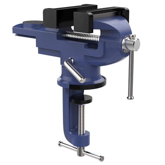 Nuovoware Table Vise 3 Inch, 360° Swivel Base Universal Home Vise Portable Bench Clamp, Clamp-on Vise Bench Clamps Fixed Tool for Woodworking, Met