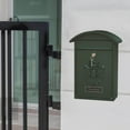 thumbnail image 4 of Mailbox Mail Secure Locking Mail Box 26x10x36cm Decorative Letterbox Box Wall Mount Green, 4 of 8