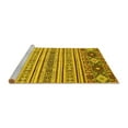 thumbnail image 2 of Ahgly Company Machine Washable Indoor Square Oriental Yellow Modern Area Rugs, 3' Square, 2 of 4