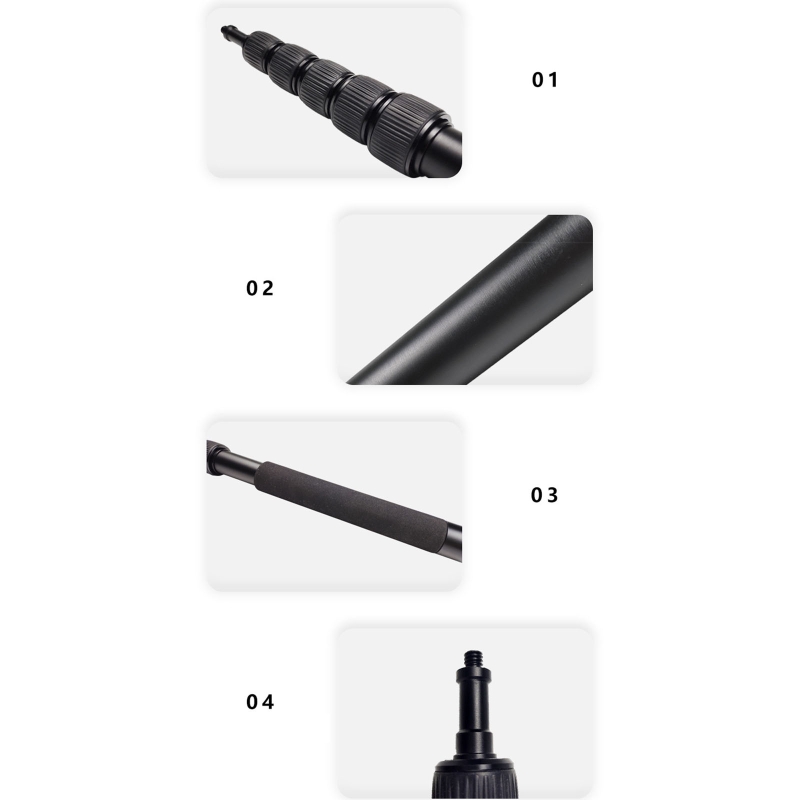 Extension Rod Pick Rod Aluminum Alloy Rod for Photo Studio Recording Microphone Holder Poles 78.74in Length Rod