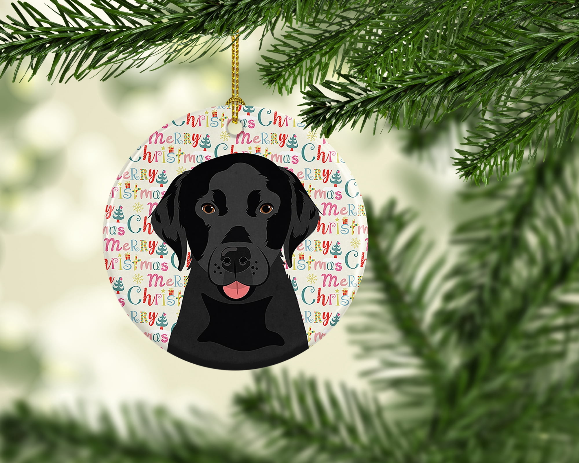 Labrador Retriever Black #3 Christmas Ceramic Ornament 2.8 in x 2.8 in
