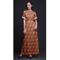 thumbnail image 2 of Bimba Robe Longue en Rayonne à Facettes Triangle Géométrique pour Femmes Boho Plage Cocktail Fête Maxi Fendue-TG, 2 of 6