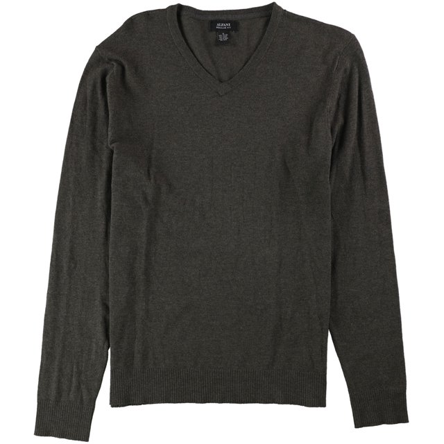Alfani Mens Knit Pullover Sweater, Grey, XX-Large