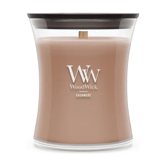 WoodWick Medium Hourglass Scented Candle, Cashmere, 9.7 oz