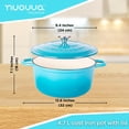 thumbnail image 2 of Olla de hierro fundido con tapa – Cacerola esmaltada antiadherente apta para horno, apta hasta 260 °C – Resistente olla holandesa – Azul, 5 cuartos, 24 cm – de Nuovva, 2 of 5