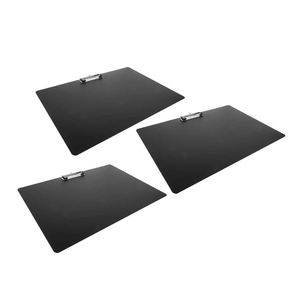 OUNONA  3 Pcs Painting Splint Drawing Office Clipboard Work Student Black
