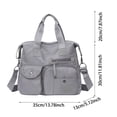 thumbnail image 3 of Nylon Tote Bag Waterproof Large Capacity Multi Pocket Travel Handbag Crossbody Bag for Outdoor Camping(Grey-50x35x13cm), 3 of 5