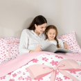 thumbnail image 4 of Manfei Pink Cartoon Flowers Full Size Comforter Sets,Cute Coquette Bowtie Bedding Comforter Set,Pink Reversible,3 Pieces,1 Comforter and 2 Pillowcases, 4 of 7