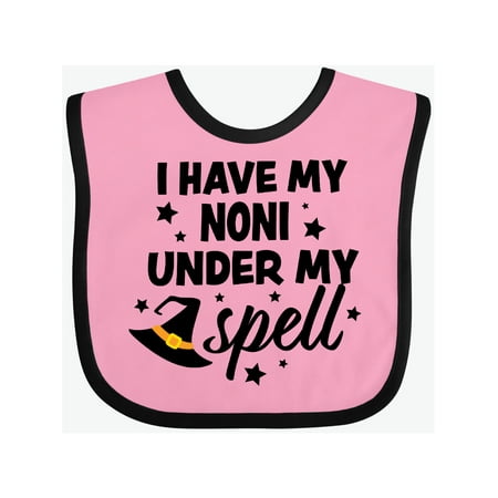 

Inktastic I Have My Noni Under My Spell with Cute Witch Hat Gift Baby Boy or Baby Girl Bib
