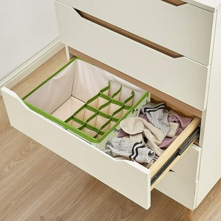 MOUDUO Textiles Set Clearance! 600D Oxfords Cloth 13 Lattice Finishing Box Underwear Underwear Storage Box Bra Socks Foldable Underwear Storage Box Foldable Storage Bag Washable Home Textiles (G)