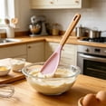 thumbnail image 3 of Silicone Spatula Kitchen Turner, Multicolor Silica Gel Head With Wooden Handle, Heat Resistant Nonstick Cooking and Baking Utensil for Flipping, Scraping and Mixing, 3 of 5