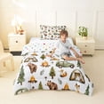 thumbnail image 4 of Erosebridal Kids Camping Themed Twin Comforter Sets,Rustic Farmhouse Style Bedding Set For Boys,Reversible,2pcs, 4 of 7