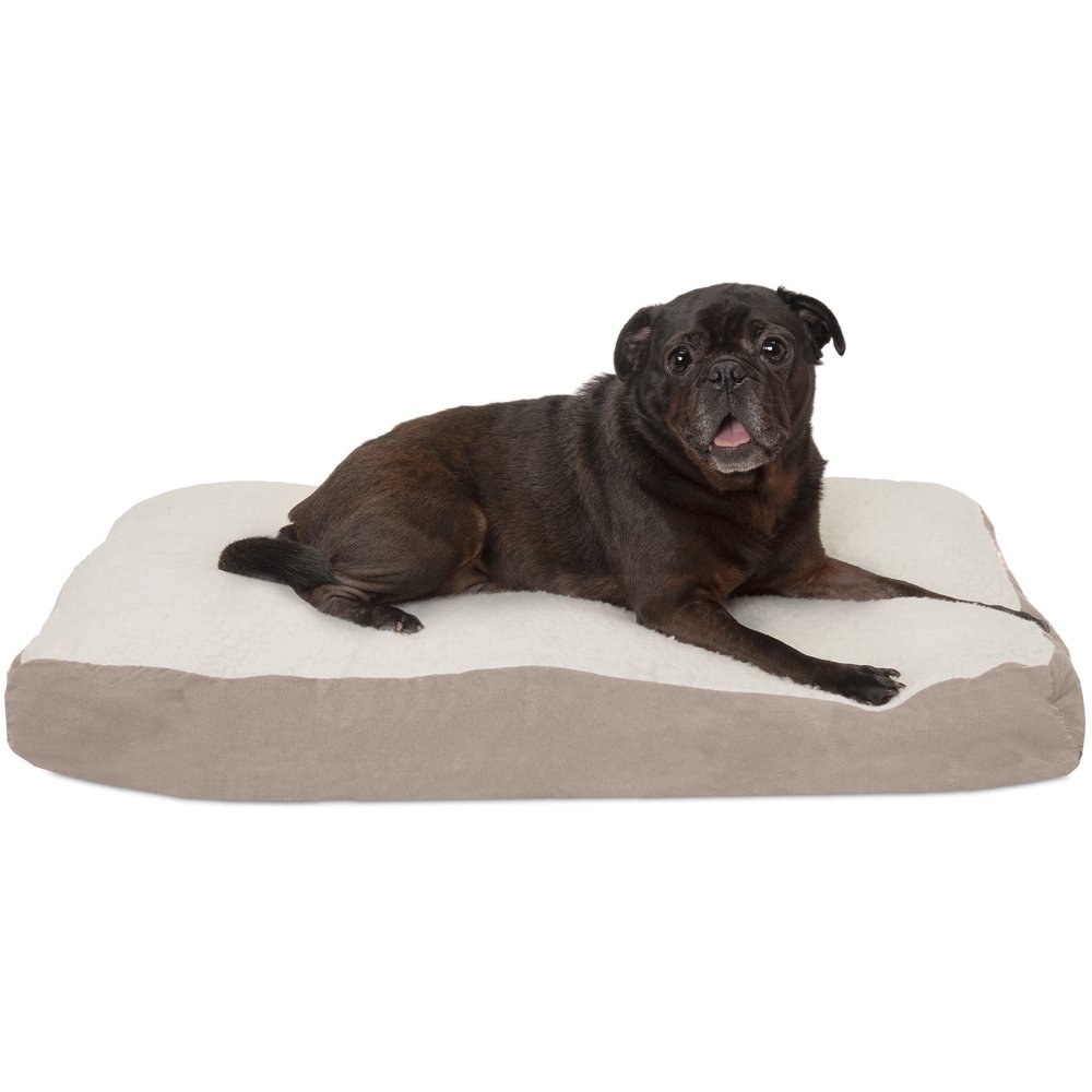 FurHaven Pet Dog Bed Deluxe Sherpa & Suede Pillow Pet Bed for Dogs