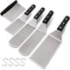 thumbnail image 1 of Juego de espátulas para plancha HaSteel de acero inoxidable, 5 piezas con raspador, 1 of 7