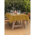 thumbnail image 3 of Outdoor Tablecloth with Umbrella Hole for Patio/Picnic/Party/Camping, Japanese Style Waterproof Table Cloth Rectangle Table Cover Washable, Vintage Art Cranes Ocean Wave Yellow (60"x 84"), 3 of 8