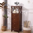 thumbnail image 4 of Cómoda de madera maciza, mueble de almacenamiento, tipo cajonera para dormitorio, mueble retro americano contra la pared, mueble lateral para sala de estar, 4 of 4