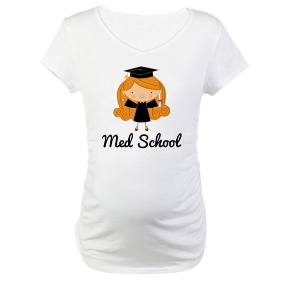 CafePress - Cute Med School Graduate Maternity T Shirt - Cotton Maternity T-shirt, Cute & Funny Pregnancy Tee