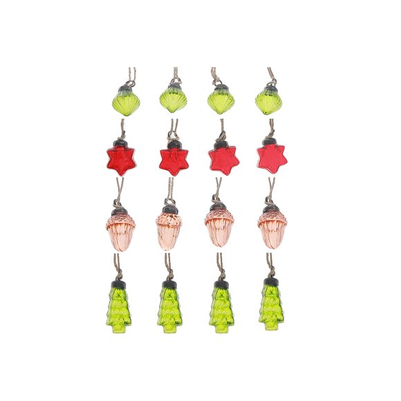 Glass Hanging Ornaments (Star/Tree/Ball/Acorn) (Asstd)