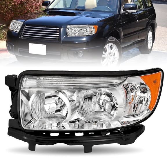 For 2006-2008 Subaru Forester Chrome Headlight Assembly LH Driver Side 06 07 08