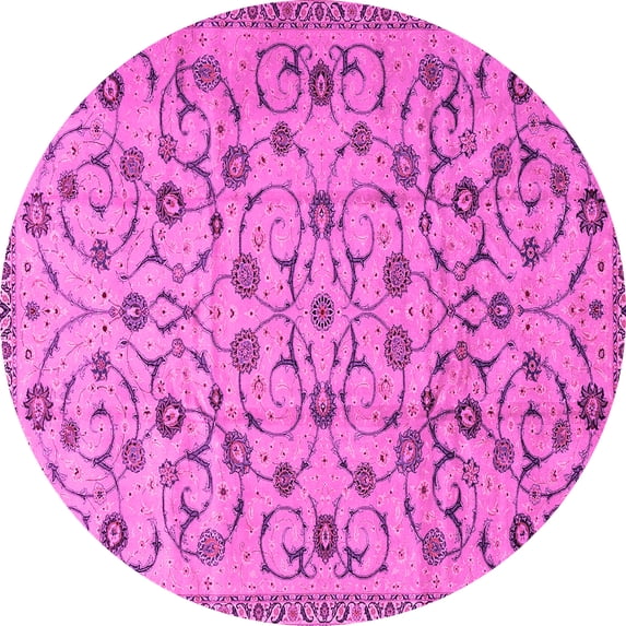Ahgly Company Indoor Round Persian Pink Traditional Area Rugs, 8' Round