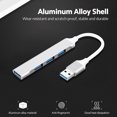thumbnail image 4 of Portable USB Hub USB Adapter 4-in-1 Aluminum Alloy Hub with USB2.0/USB3.0 Ports Wide Compatibility Silver, 4 of 7