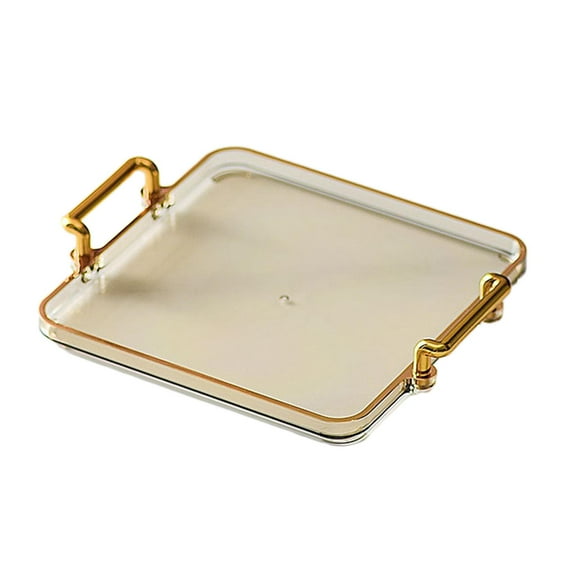Serving Tray Bathroom Organizer, Multifunction Nordic Style Jewelry Storage Tray, Vanity Tray for Bedroom Desk Hotel Tabletop Light Brown