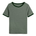 thumbnail image 4 of Mingw Slim Fit T Shirts for Women Women's Summer Striped T Shirt Colorblock Short Sleeve Round Neck Top, 4 of 4