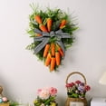 thumbnail image 5 of Door Wreath Hanger for Front Door Outside, 19.6In Easter Carrot Bows Wreath Easter Door Hangers Front Door Wall Decoration 50x35x5cm/19.68x13.77x1.96In, Door Hangers for Front Door Decorative, 5 of 9