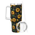 thumbnail image 2 of Sikiie Sunflowers3 Insulated Stainless Water Bottle Lid Travel Mug Cup Insulated Tumblers Cup 40oz Ice Bully With Handle, 2 of 8