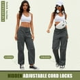 thumbnail image 6 of FEN AI Hiking Cargo Pants Women Elastic Waist Casual Pants Baggy Stretchy Y2K Streetwear with 8 Pockets, 6 of 9