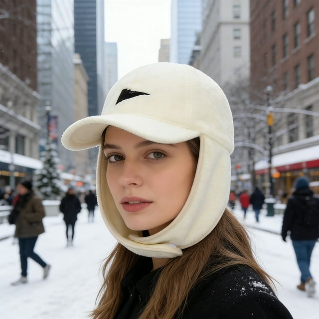 Gorro de invierno con protección auditiva y lengüeta cálida | Gorro para clima frío para hombre y mujer | Gorro de punto de fibra de poliéster suave en negro, blanco, gris y caqui