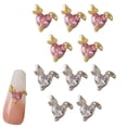 thumbnail image 1 of 10 adornos para uñas de conejo 3D con diamantes de imitación y purpurina giratorios., 1 of 5