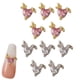 thumbnail image 1 of 10 Uds. De dijes de uñas de conejo 3D, diamantes de imitación, purpurina, uñas giratorias, 1 of 5