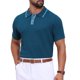 thumbnail image 5 of CAMISA POLO DE PUNTO PARA HOMBRE INSPIRE CHIC CON HEM BRINDADO Y MANGAS CORTAS, TEXTURIZADA, TALLA XL, AZUL REAL, 5 of 6