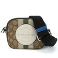 thumbnail image 1 of Pre-Owned Coach Shoulder Bag 2635 Signature Dempsey Canvas Leather Beige Blue Khaki... (Good), 1 of 10