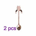 thumbnail image 1 of 2pcs Cute Cat Design Smile Cat Coffee Spoon Stainless Steel Spoon Long Handle Teaspoon Ice Cream Spoon, 1 of 1