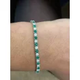 thumbnail image 4 of 14K White Gold Plated 4MM 9Ct Round Lab-Created Green Emerald Diamond Tennis Bracelet`7" Fot Valentine Day Gift For Her, 4 of 4