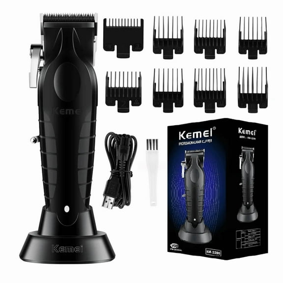 Kemei 2296 Barber Cordless Hair Trimmer 0mm Zero Gapped Carving Clipper Detailer Professional Electric Hair Cutting Machine