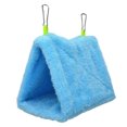 thumbnail image 1 of Thick Triangular Pet Bed Small Animal Home with Soft Smooth Two Hooks Reusable Washable Plush Birdcage Hanging Tent Sleeping Nest Blue L, 1 of 9