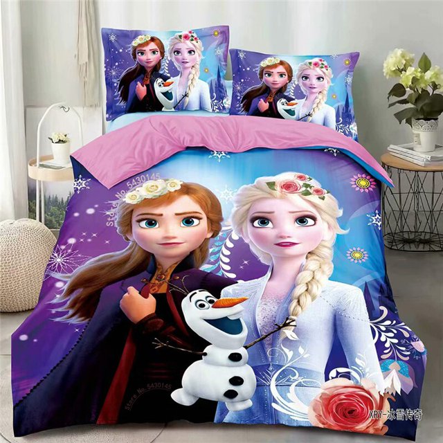 Disney Rapunzel Cinderella Princess Kids Girls Bedding Set Duvet Cover Bed Sheet Pillow Cases Twin Single Size Drop ShippingTwin(4pcs) Gao Jinjia LED