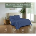 thumbnail image 2 of ROYALE LINENS 100% Organic Cotton King Sheet Set - 16" Deep Pocket Bed Sheets - Eco Friendly Navy Bed Sheets - Sábanas King - 1 Flat, 1 Fitted & 2 Pillowcases - Navy Sheet Set - Cotton Bedding Sets, 2 of 9