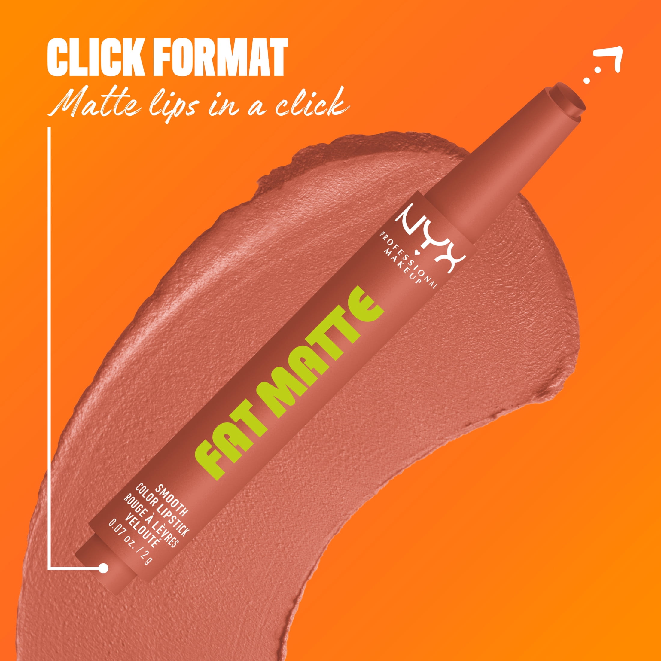 NYX Professional Makeup Fat Matte Lipstick, Smooth Color Long Lasting Lipstick, Cozy Whipped, 0.07 oz