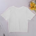 thumbnail image 6 of LIaqionyy Womens Crop Tops V Neck Ribbed Short Sleeve Summer Basic Tees Slim Shirts Casual Going out Outfits, 6 of 8