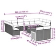 thumbnail image 2 of vidaXL 13 Piece Garden Sofa Set with Cushions Beige Poly Rattan, 2 of 5