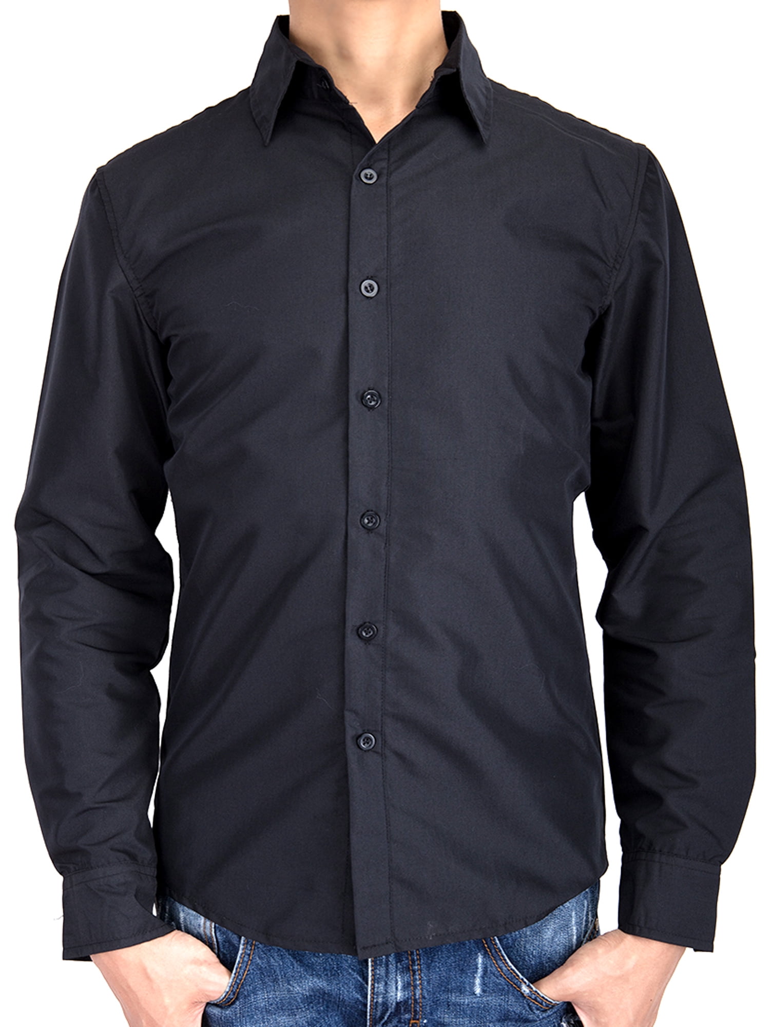 walmart mens long sleeve dress shirts