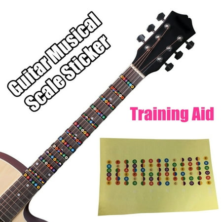 Guitar Scales Fretboard - Moaere Guitar Fretboard Note Decal Fingerboard Musical Scale Map Sticker for Practice