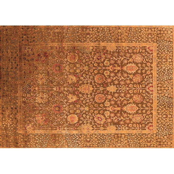 Ahgly Company Indoor Rectangle Oriental Orange Industrial Area Rugs, 3' x 5'