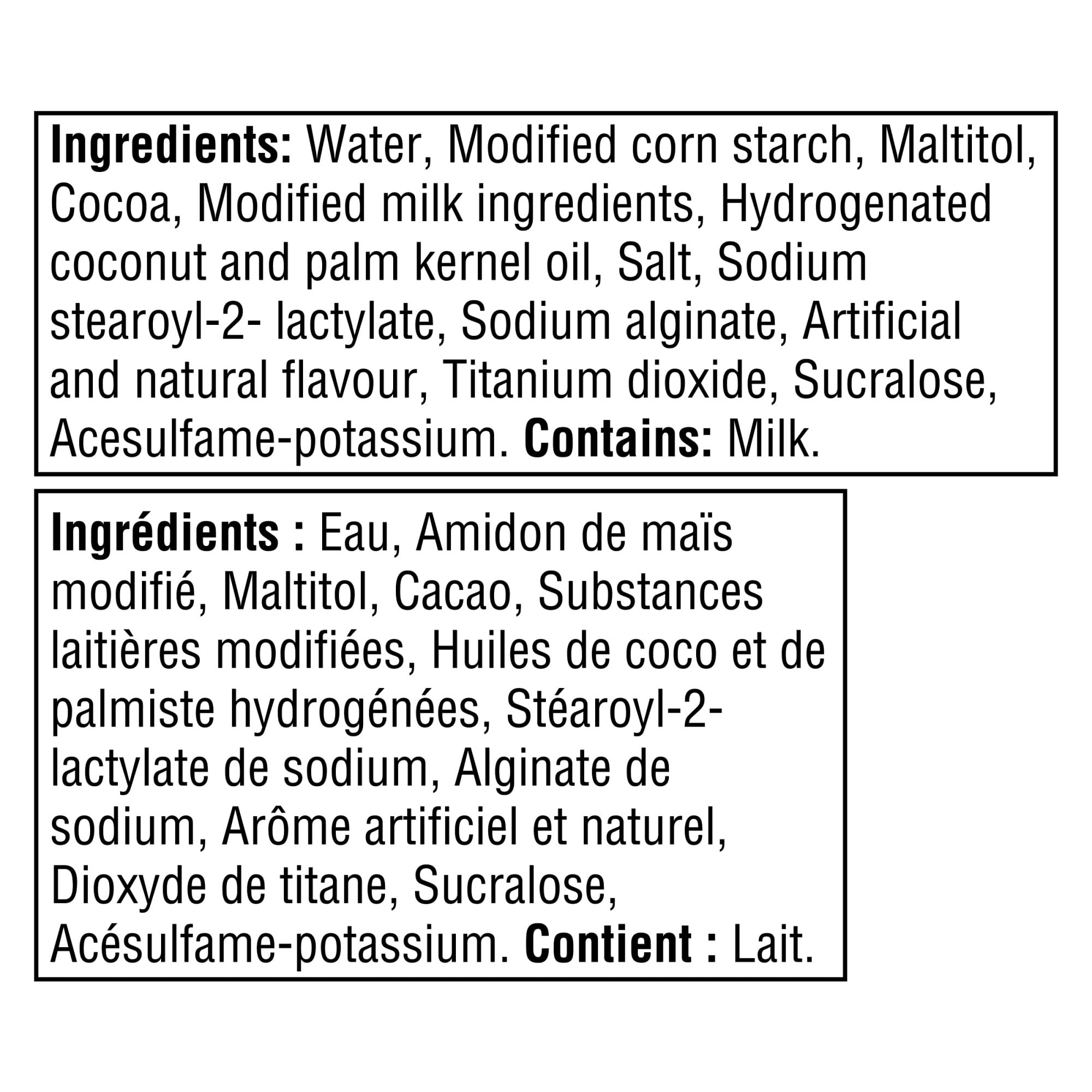 Goûters Au Pouding Réfrigéré Prêt-À-Servir À Saveur De Chocolat Sans Sucre Ajouté, Paquet De 4 424 g